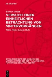 Cover von Versuch einer einheitlichen Betrachtung von Sintervorgängen