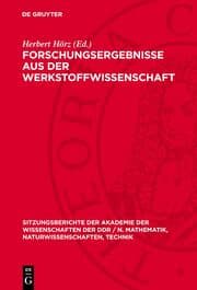 Cover von Forschungsergebnisse aus der Werkstoffwissenschaft