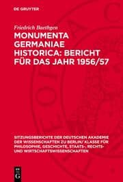 Cover von Monumenta Germaniae Historica: Bericht für das Jahr 1956/57
