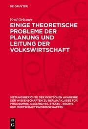 Cover von Einige theoretische Probleme der Planung und Leitung der Volkswirtschaft