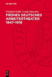 Cover von Frühes deutsches Arbeitertheater 1847-1918