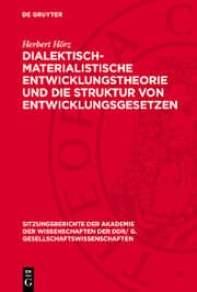 Cover von Dialektisch-materialistische Entwicklungstheorie und die Struktur von Entwicklungsgesetzen