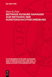 Cover von Beiträge Richard Hamanns zur Methodik der Kunstgeschichtsschreibung