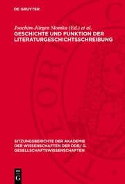 Cover von Geschichte und Funktion der Literaturgeschichtsschreibung