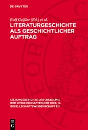 Cover von Literaturgeschichte als geschichtlicher Auftrag