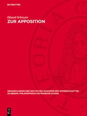 Cover von Zur Apposition