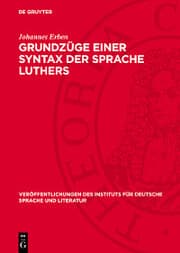 Cover von Grundzüge einer Syntax der Sprache Luthers
