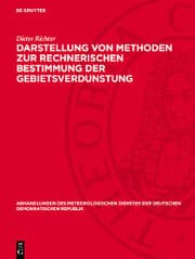 Cover von Darstellung von Methoden zur rechnerischen Bestimmung der Gebietsverdunstung