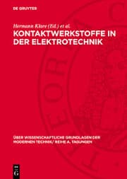 Cover von Kontaktwerkstoffe in der Elektrotechnik