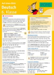 Cover von PONS Deutsch 6. Klasse auf einen Blick