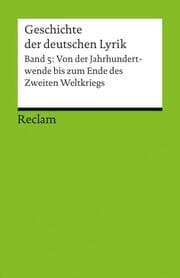 Cover von Geschichte der deutschen Lyrik