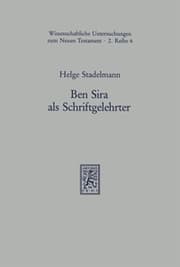 Cover von Ben Sira als Schriftgelehrter