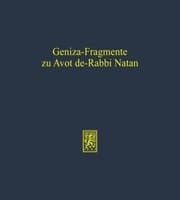 Cover von Geniza-Fragmente zu Avot de-Rabbi Natan