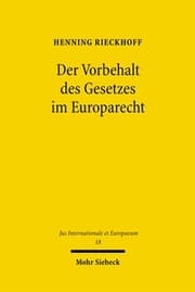 Cover von Der Vorbehalt des Gesetzes im Europarecht