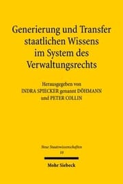 Cover von Generierung und Transfer staatlichen Wissens im System des Verwaltungsrechts