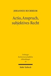 Cover von Actio, Anspruch, subjektives Recht