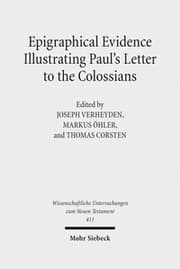 Cover von Epigraphical Evidence Illustrating Paul's Letter to the Colossians