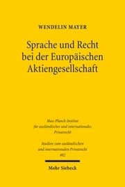 Cover von Sprache und Recht bei der Europäischen Aktiengesellschaft