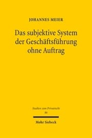 Cover von Das subjektive System der Geschäftsführung ohne Auftrag