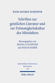 Cover von Schriften zur geistlichen Literatur und zur Frömmigkeitskultur des Mittelalters