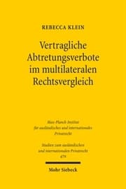 Cover von Vertragliche Abtretungsverbote im multilateralen Rechtsvergleich