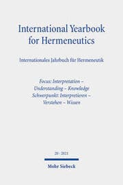 Cover von International Yearbook for Hermeneutics / Internationales Jahrbuch für Hermeneutik