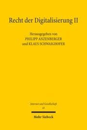 Cover von Recht der Digitalisierung II
