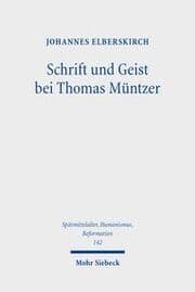 Cover von Schrift und Geist bei Thomas Müntzer