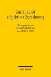 Cover von Zur Zukunft subjektiver Zurechnung