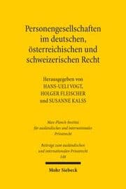 Cover von Personengesellschaften im deutschen, österreichischen und schweizerischen Recht
