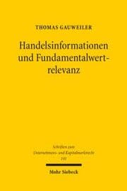 Cover von Handelsinformationen und Fundamentalwertrelevanz