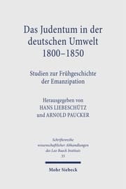 Cover von Das Judentum in der deutschen Umwelt 1800-1850