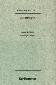 Cover von Rabbinische Texte, Erste Reihe: Die Tosefta.Band II: Seder Moëd