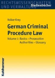 Cover von German Criminal Procedure Law 1