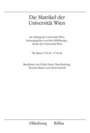 Cover von Die Matrikel der Universität Wien