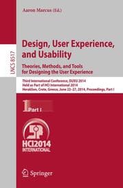 Cover von Design, User Experience, and Usability: Theories, Methods, and Tools for Designing the User Experience