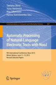 Cover von Automatic Processing of Natural-Language Electronic Texts with NooJ