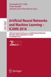 Cover von Artificial Neural Networks and Machine Learning - ICANN 2016