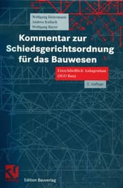 Cover von Kommentar zur Schiedsgerichtsordnung für das Bauwesen