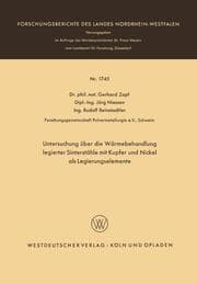 Cover von Untersuchung über die Wärmebehandlung legierter Sinterstähle mit Kupfer und Nickel als Legierungselemente