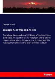 Cover von Walpole As It Was and As It Is