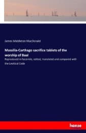 Cover von Massilia-Carthago sacrifice tablets of the worship of Baal