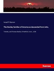 Cover von The Stanley families of America as descended from John,