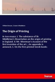Cover von The Origin of Printing