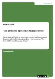 Cover von Die gestische Sprachursprungstheorie