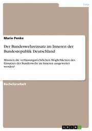 Cover von Der Bundeswehreinsatz im Inneren der Bundesrepublik Deutschland