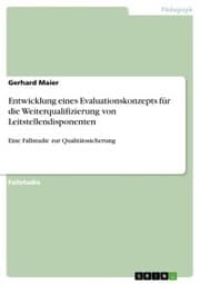 Cover von Entwicklung eines Evaluationskonzepts für die Weiterqualifizierung von Leitstellendisponenten
