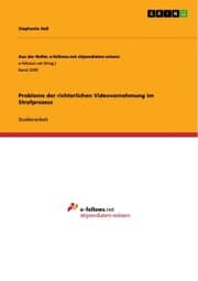 Cover von Probleme der richterlichen Videovernehmung im Strafprozess