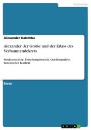 Cover von Alexander der Große und der Erlass des Verbanntendekrets