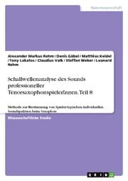 Cover von Schallwellenanalyse des Sounds professioneller TenorsaxophonspielerInnen. Teil 8